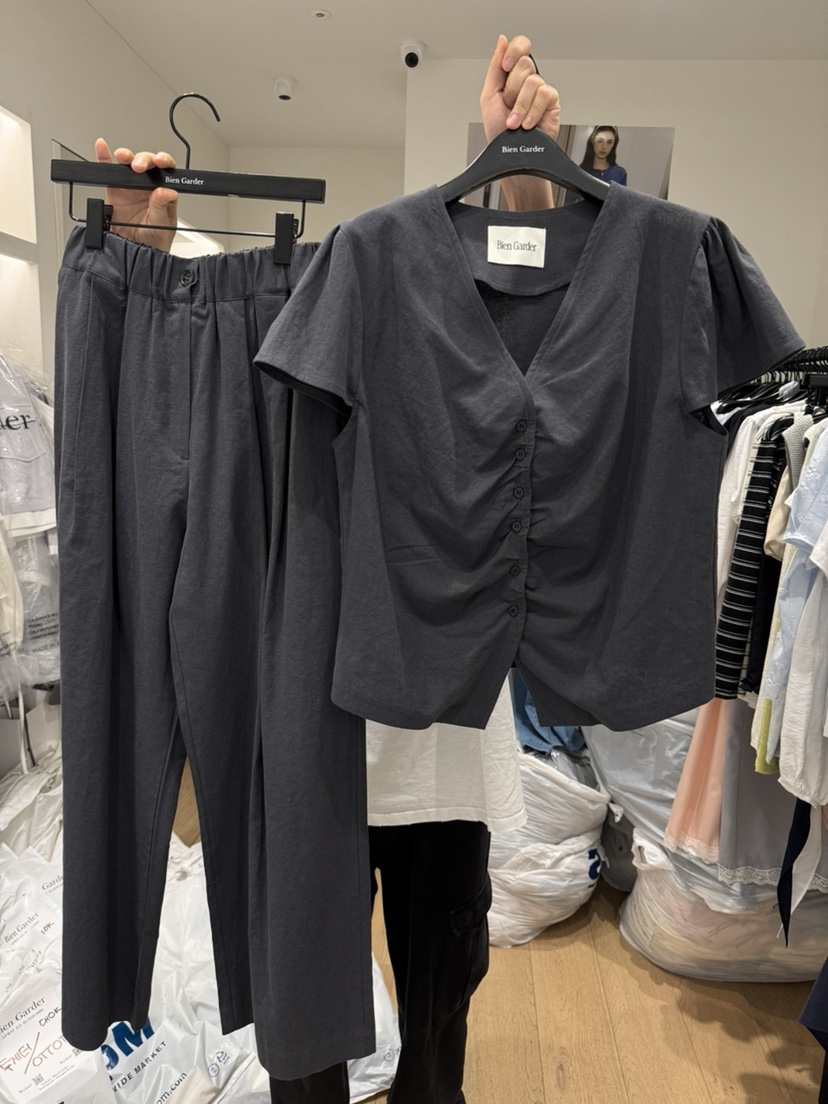 BIEN GARDER韓國代購女裝新品推薦26春夏真品套裝亞麻布BIEN GARDER套裝圖色1