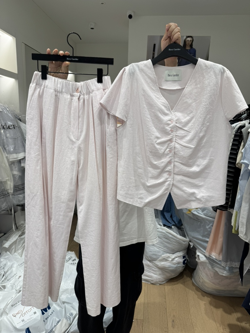 BIEN GARDER韓國代購女裝新品推薦26春夏真品套裝亞麻布BIEN GARDER套裝圖色2