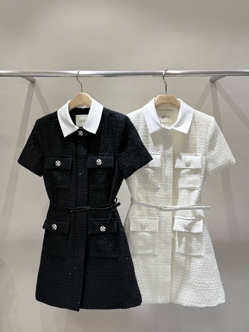 LAVIEU韓國代購女裝新品人氣真品推薦職業熱賣連衣裙含腰帶LAVIEU連衣裙