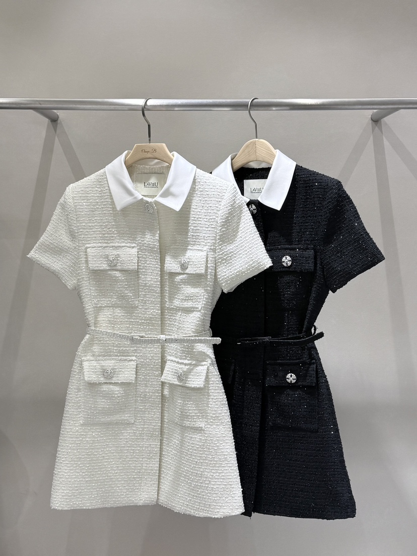 LAVIEU韓國代購女裝新品人氣真品推薦職業熱賣連衣裙含腰帶LAVIEU連衣裙