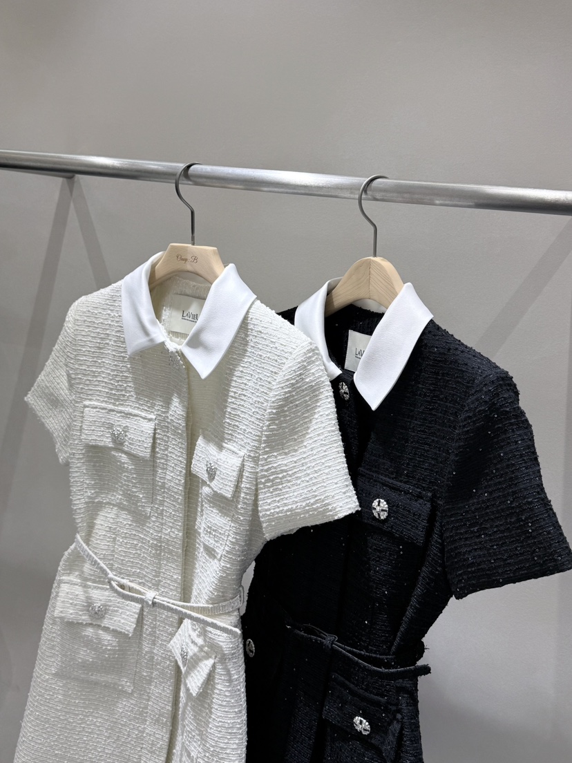 LAVIEU韓國代購女裝新品人氣真品推薦職業熱賣連衣裙含腰帶LAVIEU連衣裙