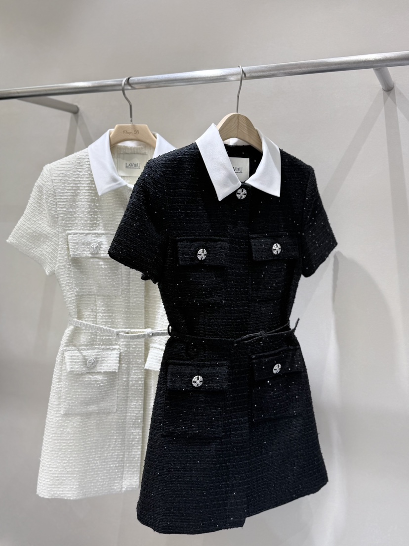 LAVIEU韓國代購女裝新品人氣真品推薦職業熱賣連衣裙含腰帶LAVIEU連衣裙