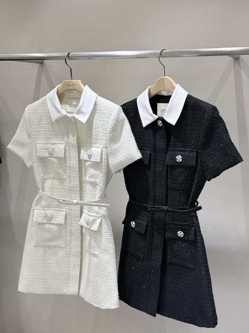 LAVIEU韓國代購女裝新品人氣真品推薦職業熱賣連衣裙含腰帶LAVIEU連衣裙