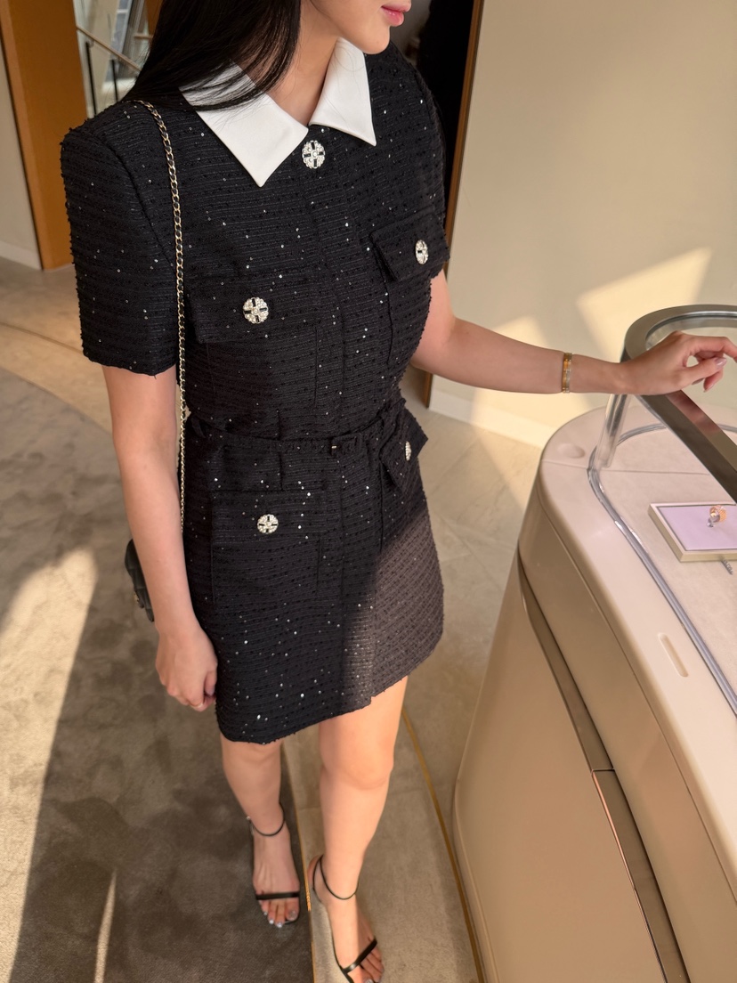 LAVIEU韓國代購女裝新品人氣真品推薦職業熱賣連衣裙含腰帶LAVIEU連衣裙圖色1