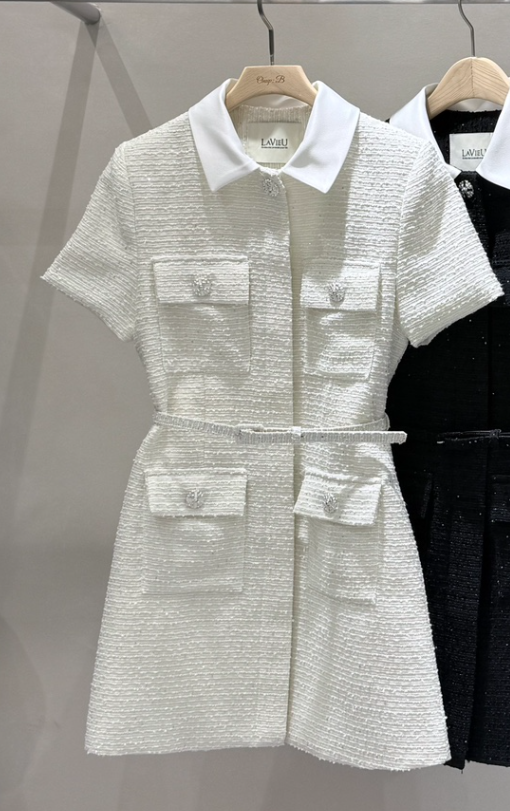 LAVIEU韓國代購女裝新品人氣真品推薦職業熱賣連衣裙含腰帶LAVIEU連衣裙圖色2