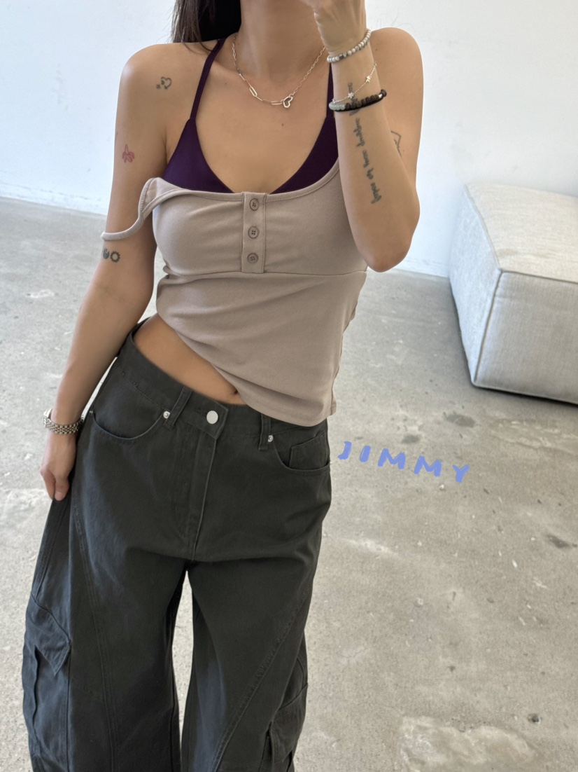 JIMMY東大門代購女裝新款人氣職業真品推薦時尚26春夏吊帶背心JIMMY/REMAKE吊帶/背心圖色2