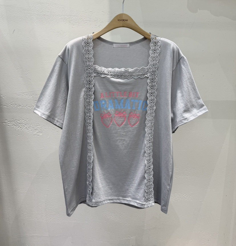 LOVABLE東大門直郵女士新品推薦休閑熱賣26春夏職業人氣T恤LOVABLET恤圖色2