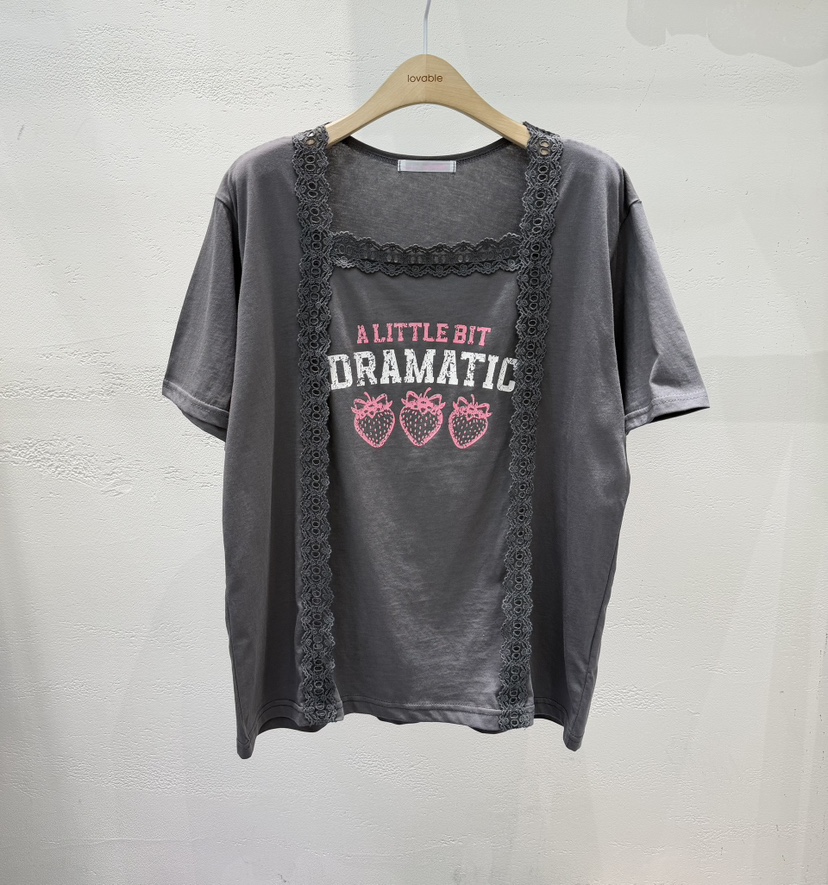 LOVABLE東大門直郵女士新品推薦休閑熱賣26春夏職業人氣T恤LOVABLET恤圖色3