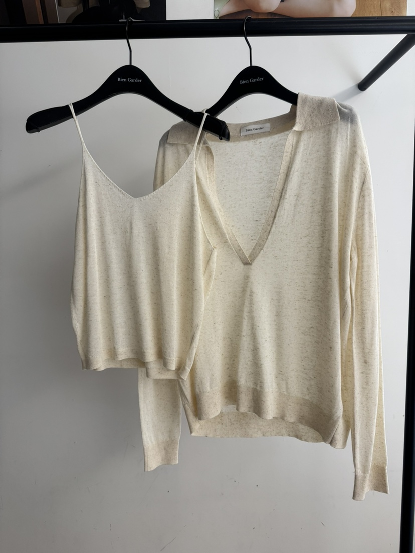 BIEN GARDER東大門代購女士新款熱賣針織衫不含吊帶亞麻布BIEN GARDER針織衫
