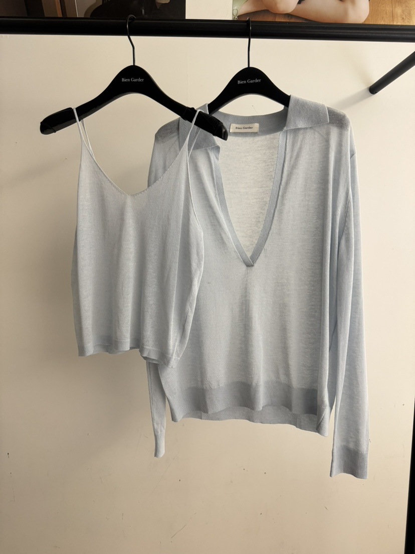 BIEN GARDER東大門代購女士新款熱賣針織衫不含吊帶亞麻布BIEN GARDER針織衫