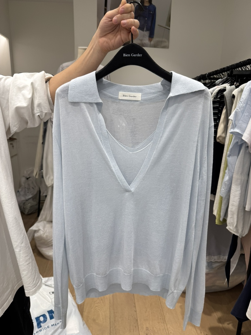 BIEN GARDER東大門代購女士新款熱賣針織衫不含吊帶亞麻布BIEN GARDER針織衫圖色1