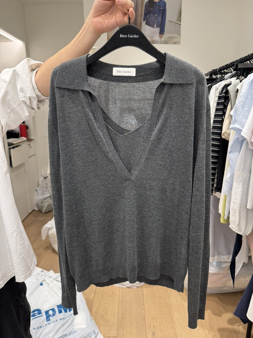 BIEN GARDER東大門代購女士新款熱賣針織衫不含吊帶亞麻布BIEN GARDER針織衫圖色2