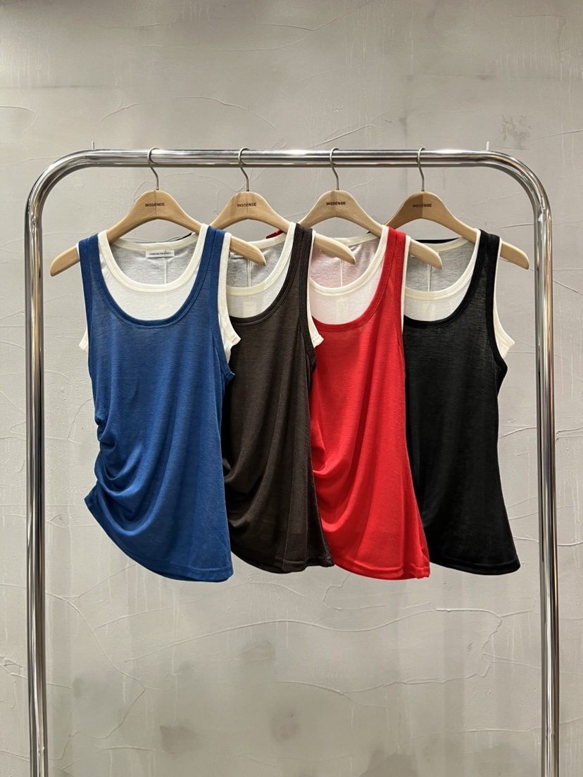 INSSENSE-A韓國直郵女士新款26春夏時尚真品吊帶背心褶皺INSSENSE-A吊帶/背心