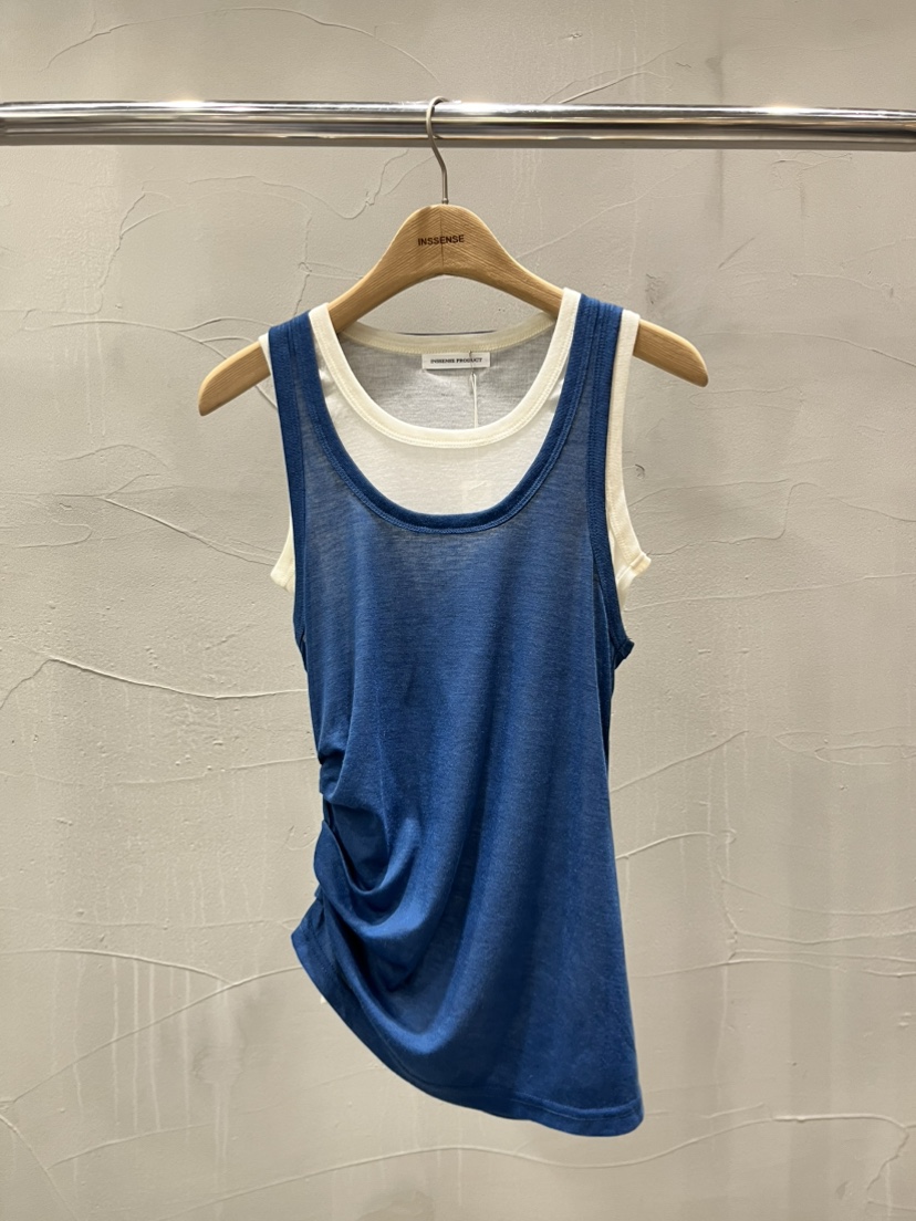 INSSENSE-A韓國直郵女士新款26春夏時尚真品吊帶背心褶皺INSSENSE-A吊帶/背心圖色2