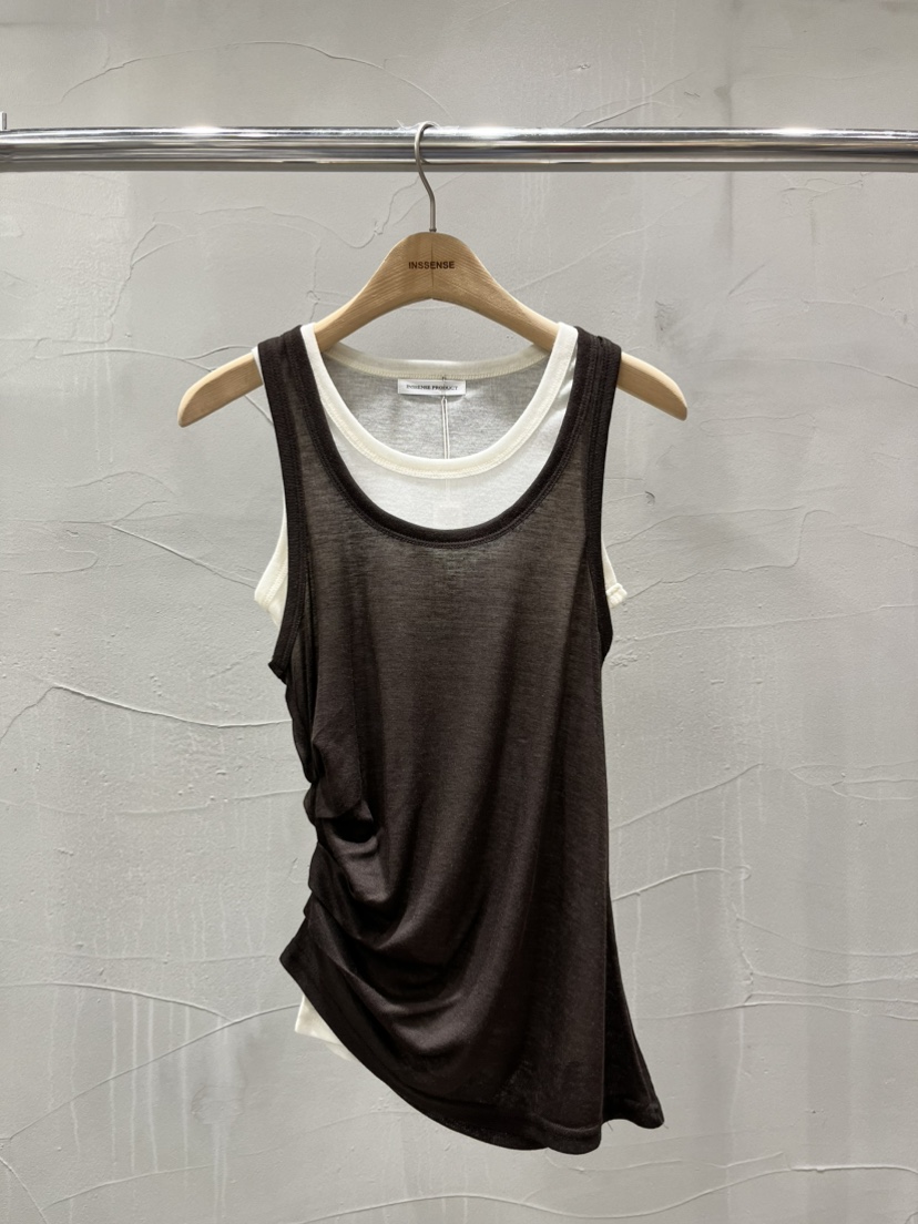 INSSENSE-A韓國直郵女士新款26春夏時尚真品吊帶背心褶皺INSSENSE-A吊帶/背心圖色3