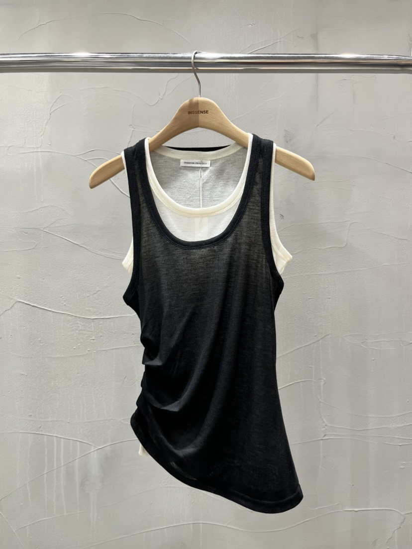 INSSENSE-A韓國直郵女士新款26春夏時尚真品吊帶背心褶皺INSSENSE-A吊帶/背心圖色4