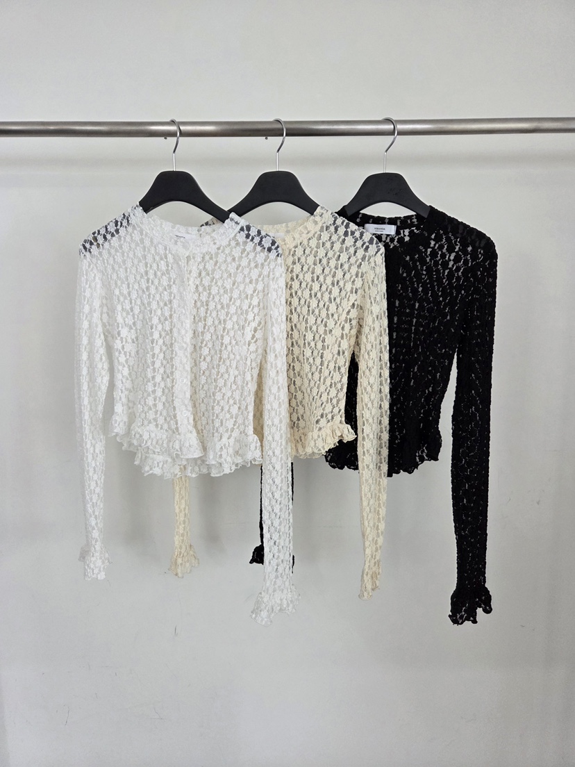 VERANDA韓國直郵女裝新款休閑真品時尚推薦襯衫蕾絲衫蕾絲花VERANDA襯衫/蕾絲衫