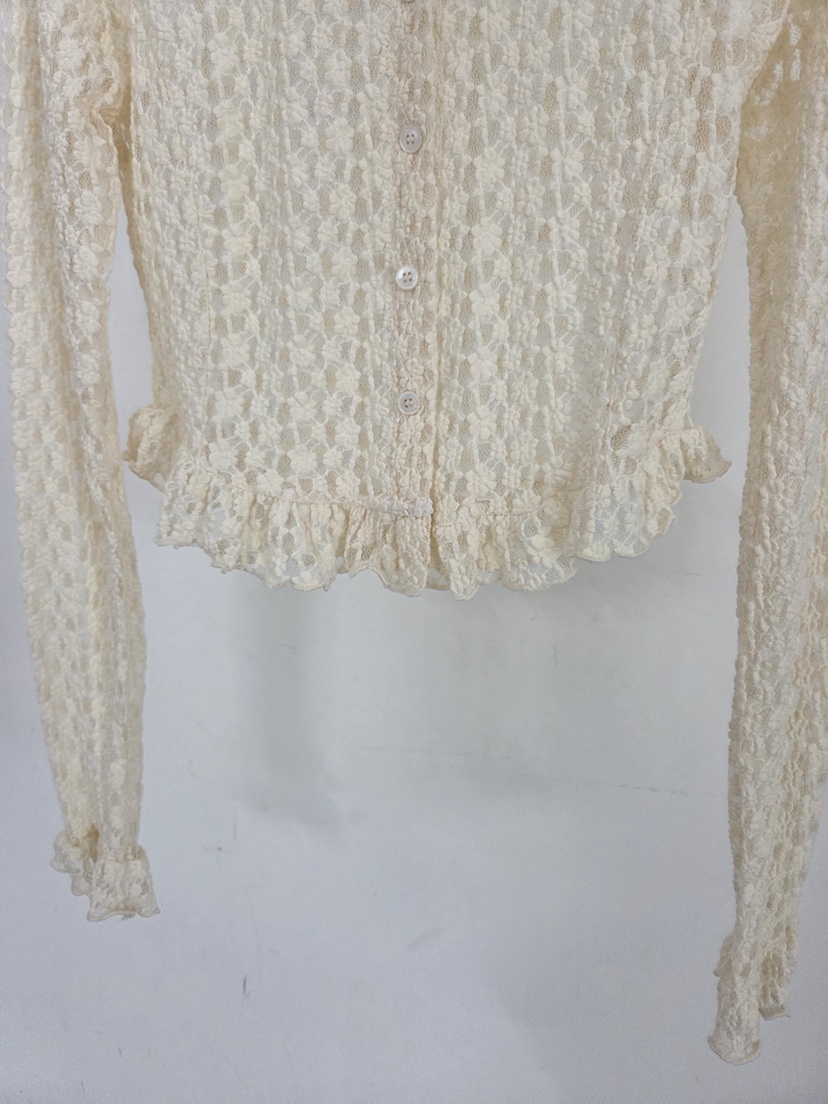 VERANDA韓國直郵女裝新款休閑真品時尚推薦襯衫蕾絲衫蕾絲花VERANDA襯衫/蕾絲衫