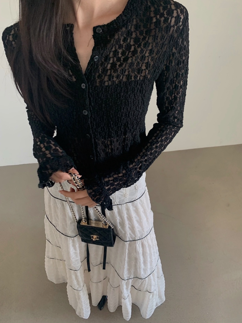 VERANDA韓國直郵女裝新款休閑真品時尚推薦襯衫蕾絲衫蕾絲花VERANDA襯衫/蕾絲衫