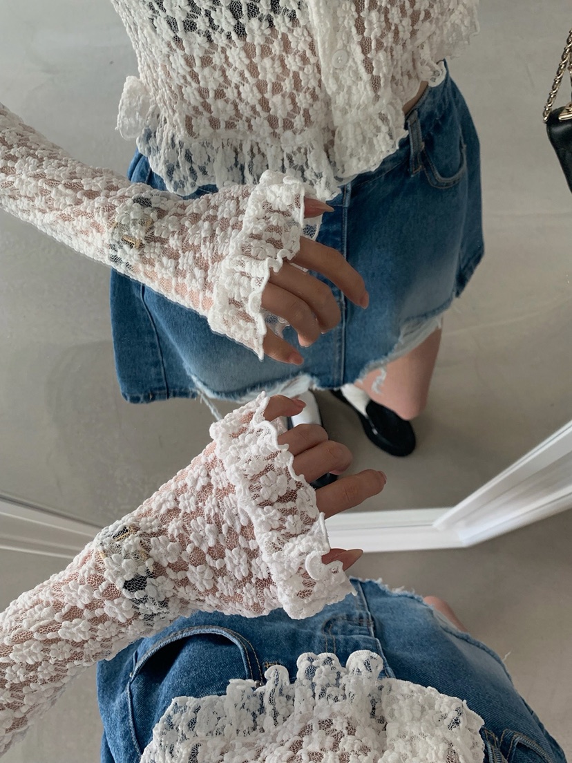 VERANDA韓國直郵女裝新款休閑真品時尚推薦襯衫蕾絲衫蕾絲花VERANDA襯衫/蕾絲衫