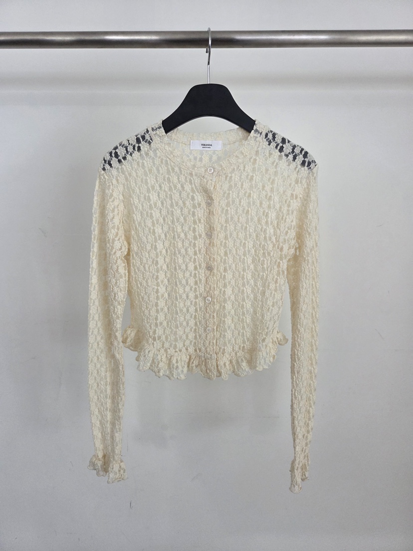 VERANDA韓國直郵女裝新款休閑真品時尚推薦襯衫蕾絲衫蕾絲花VERANDA襯衫/蕾絲衫圖色3