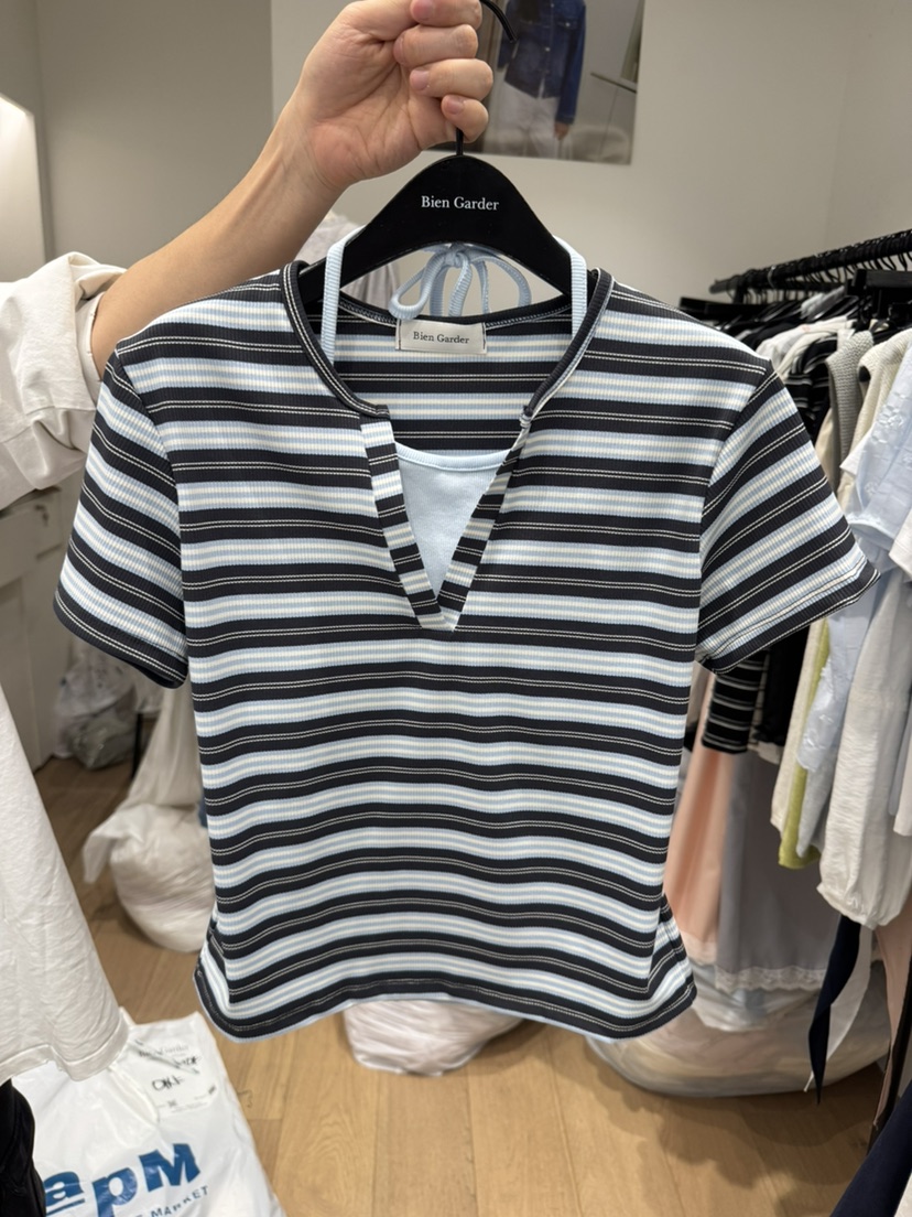 BIEN GARDER東大門直郵女士新款熱賣職業休閑真品T恤假兩件BIEN GARDERT恤圖色1