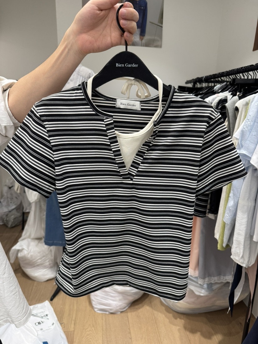 BIEN GARDER東大門直郵女士新款熱賣職業休閑真品T恤假兩件BIEN GARDERT恤圖色2