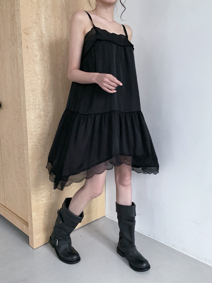 VERANDA韓國代購女士新品26春夏時尚推薦真品連衣裙蕾絲褶皺VERANDA連衣裙