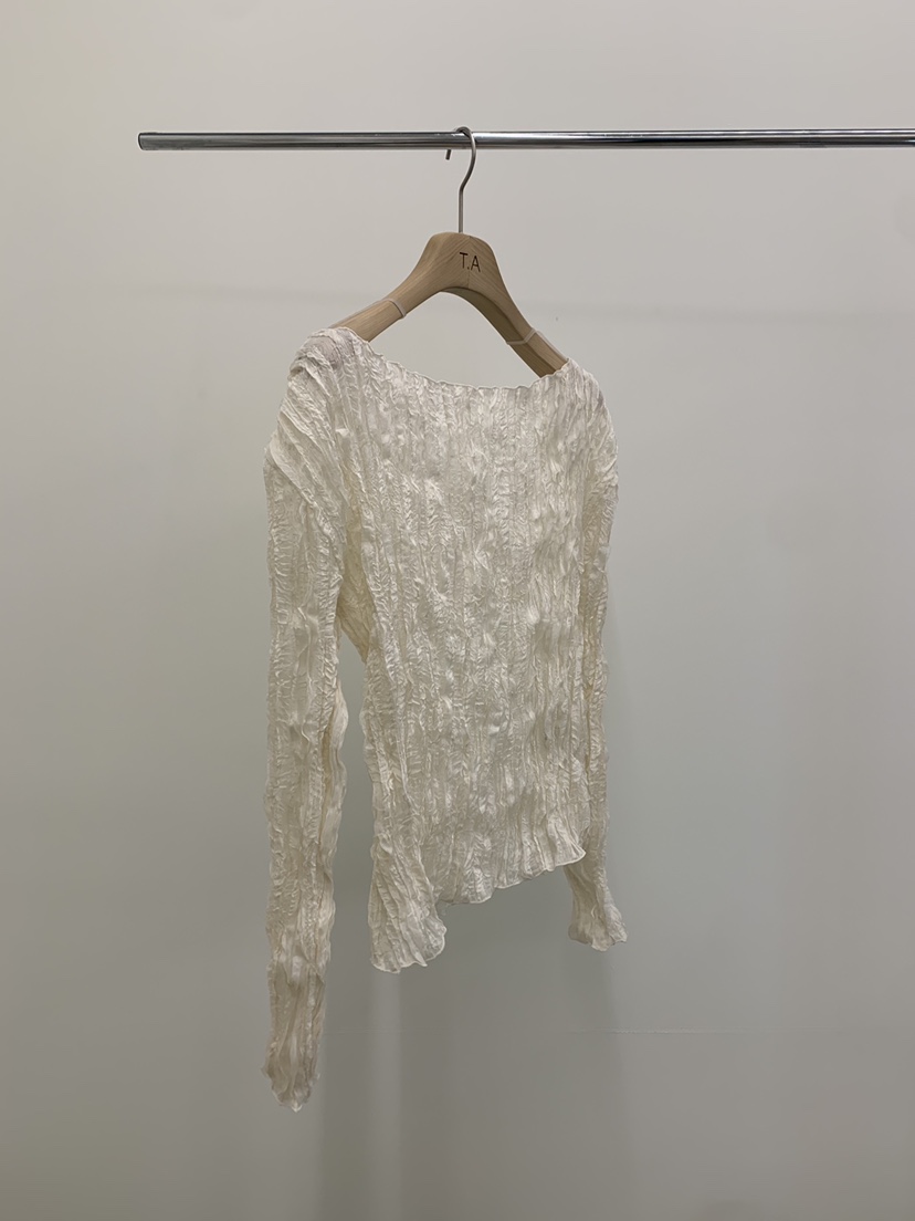 THE ABLE韓國直郵女裝新品時尚職業真品襯衫蕾絲衫手工褶裥THE ABLE/TA襯衫/蕾絲衫