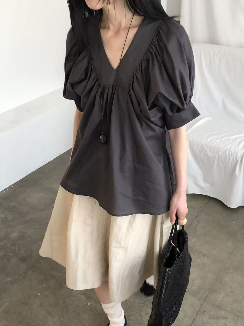 THE ABLE東大門直郵女士新款熱賣真品26春夏襯衫蕾絲衫褶皺THE ABLE/TA襯衫/蕾絲衫