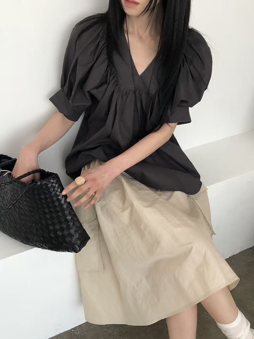 THE ABLE東大門直郵女士新款熱賣真品26春夏襯衫蕾絲衫褶皺THE ABLE/TA襯衫/蕾絲衫