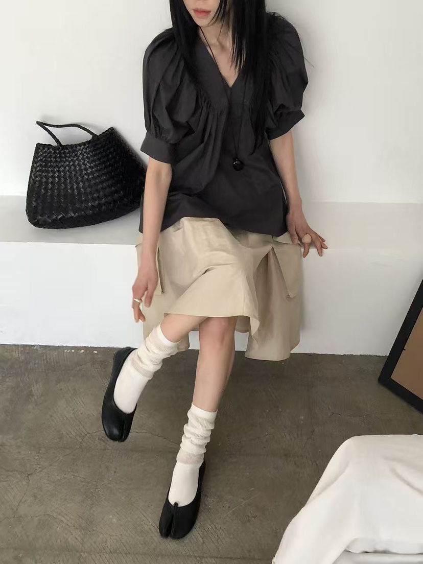 THE ABLE東大門直郵女士新款熱賣真品26春夏襯衫蕾絲衫褶皺THE ABLE/TA襯衫/蕾絲衫