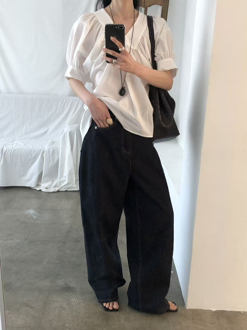 THE ABLE東大門直郵女士新款熱賣真品26春夏襯衫蕾絲衫褶皺THE ABLE/TA襯衫/蕾絲衫