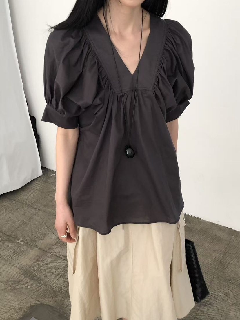 THE ABLE東大門直郵女士新款熱賣真品26春夏襯衫蕾絲衫褶皺THE ABLE/TA襯衫/蕾絲衫圖色3