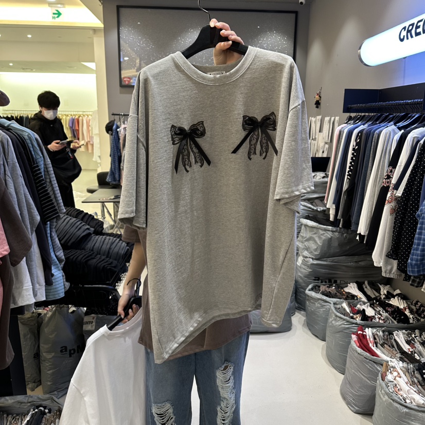 CREDITO韓國直郵女裝新款時尚推薦26春夏職業真品休閑T恤CREDITOT恤圖色2