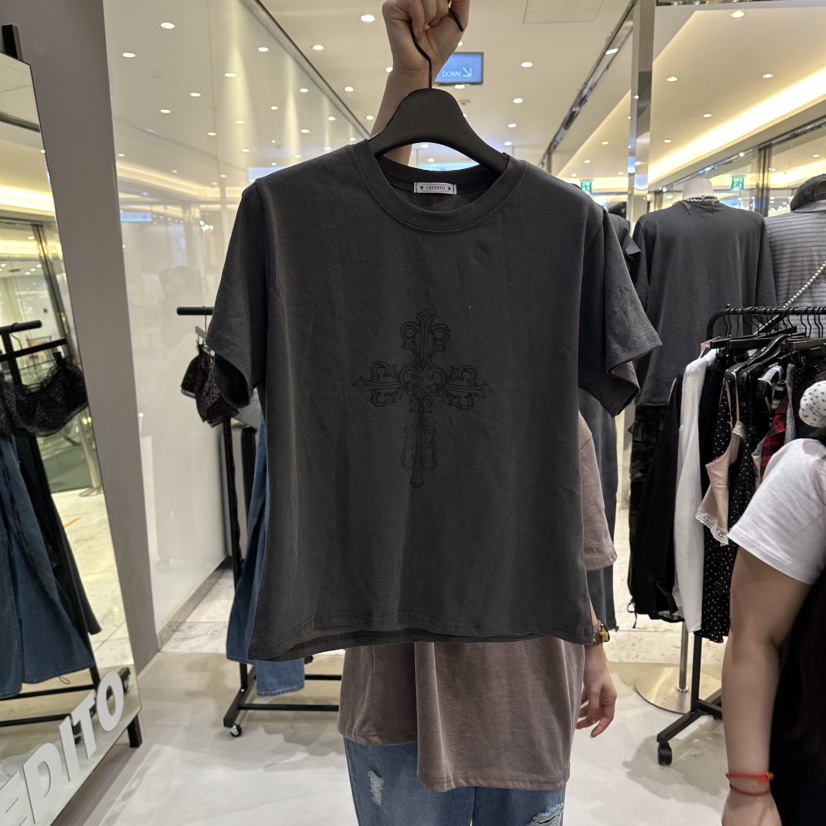 CREDITO韓國代購女裝新款26春夏推薦時尚職業真品人氣T恤CREDITOT恤圖色1