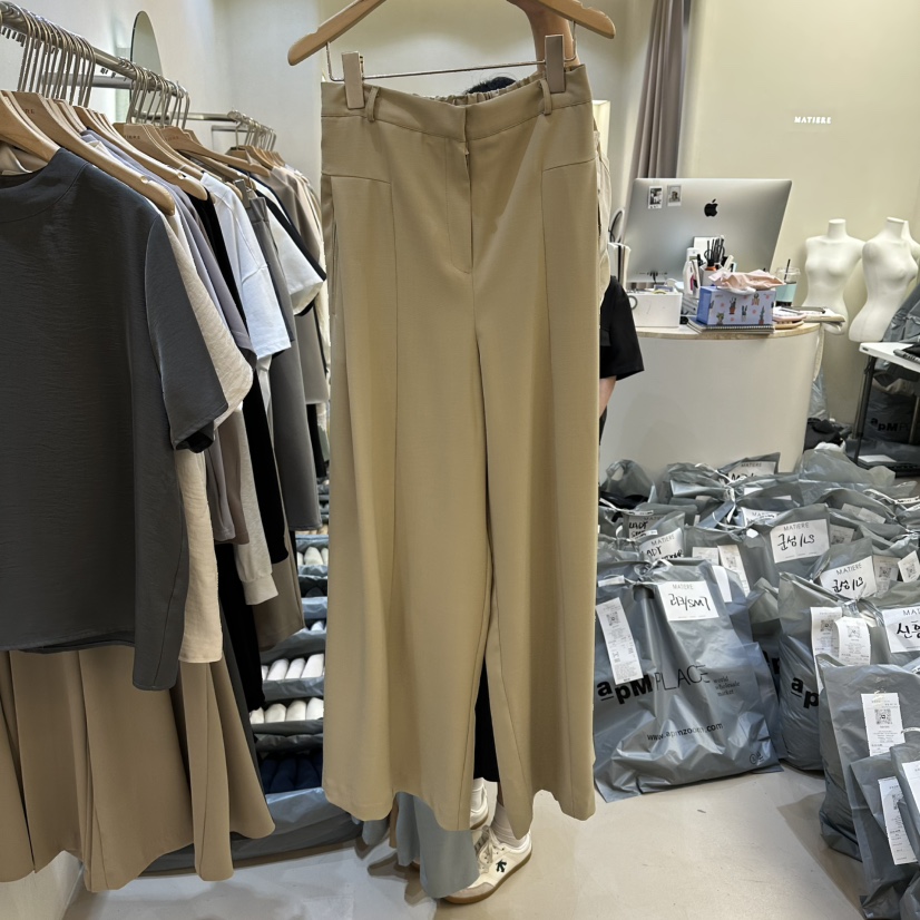 MATIERE韓國代購女士新款推薦休閑職業26春夏人氣時尚休閑褲MATIERE休閑褲圖色1米色
