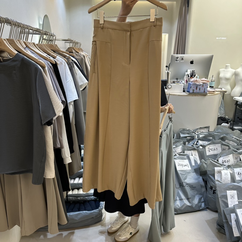 MATIERE韓國代購女士新款推薦休閑職業26春夏人氣時尚休閑褲MATIERE休閑褲圖色3駝色