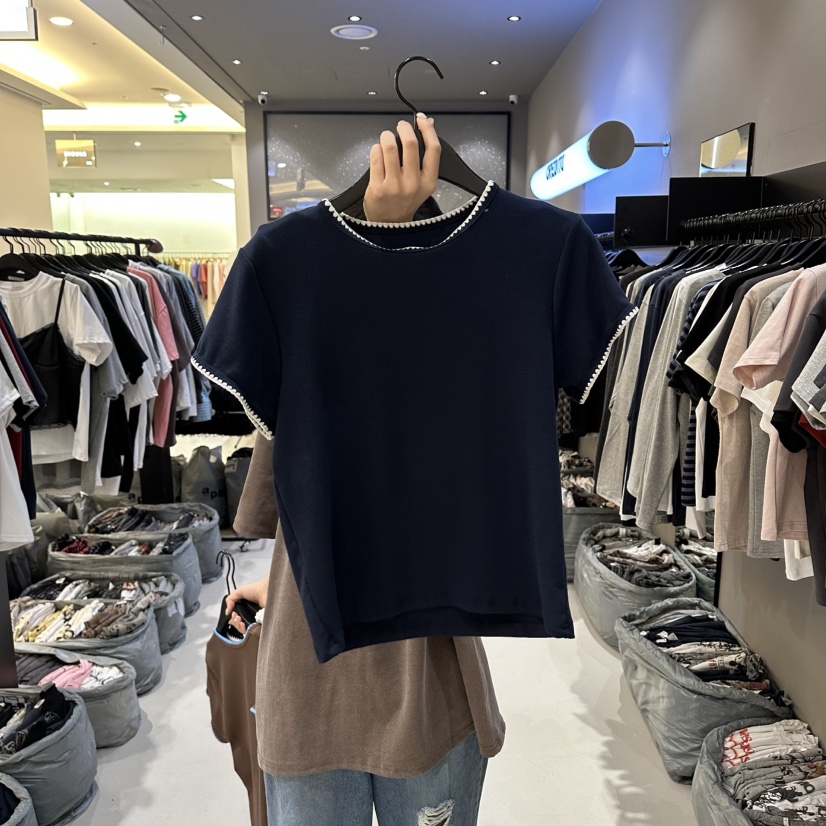 CREDITO東大門實拍女裝新品時尚人氣26春夏熱賣推薦職業T恤CREDITOT恤圖色2