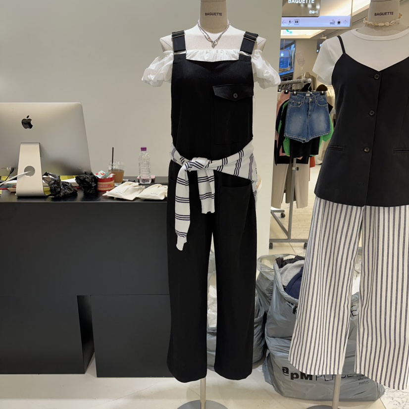 BAGUETTE-P韓國直郵女士新品職業熱賣時尚連體褲不含配飾BAGUETTE-P連體褲圖色2黑色