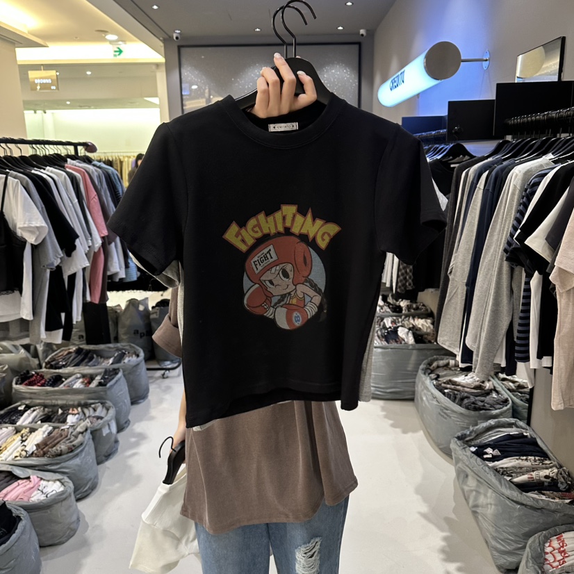 CREDITO東大門代購女裝新款推薦人氣26春夏時尚真品職業T恤CREDITOT恤圖色2