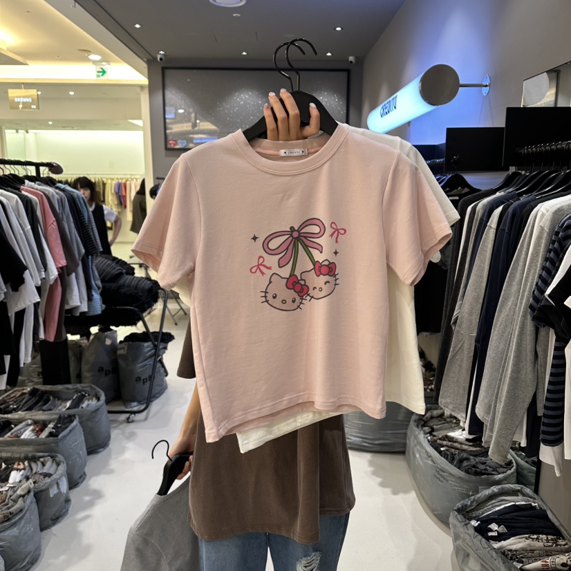 CREDITO東大門直郵女士新品26春夏真品時尚熱賣職業人氣T恤CREDITOT恤圖色3