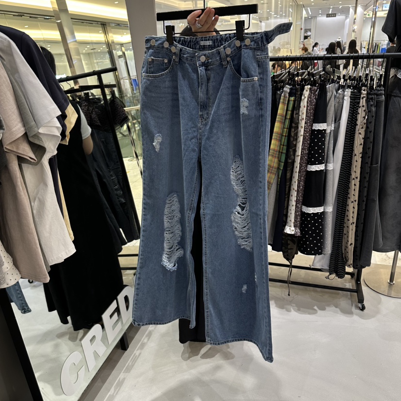 CREDITO東大門代購女士新品休閑人氣26春夏職業真品牛仔褲CREDITO牛仔褲圖色1