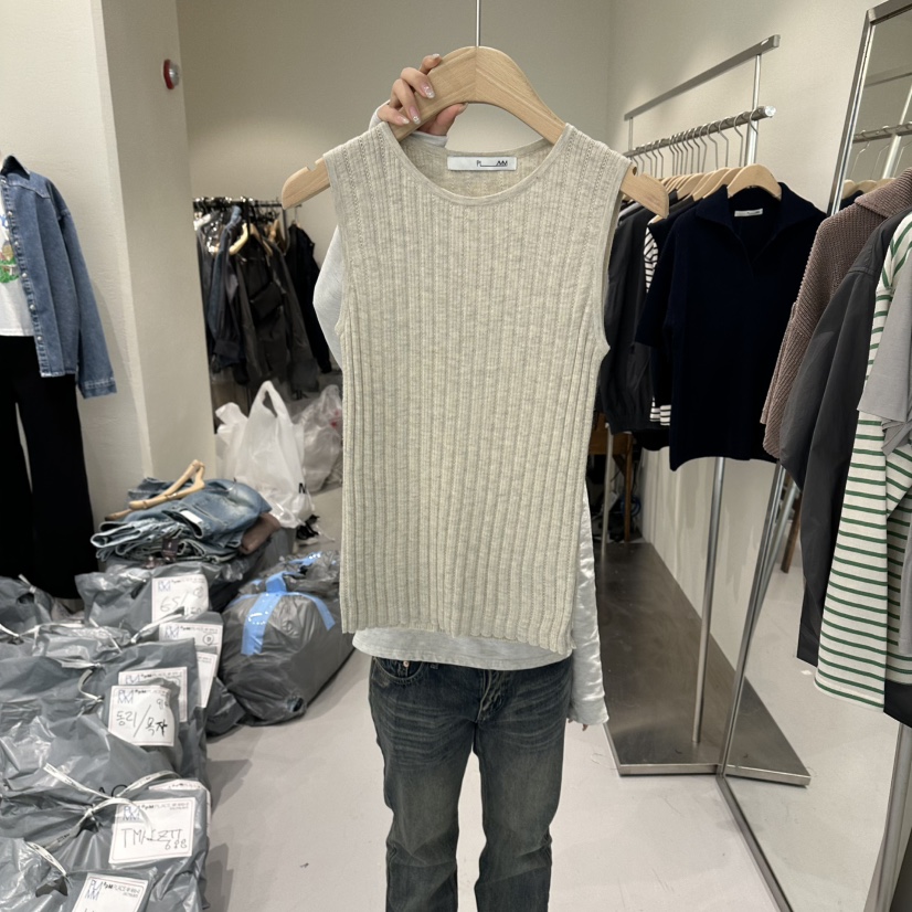 PLAMM韓國直郵女士新款人氣推薦休閑時尚熱賣26春夏吊帶背心PLAMM吊帶/背心圖色1燕麥色