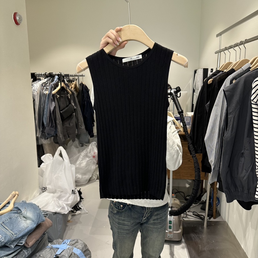 PLAMM韓國直郵女士新款人氣推薦休閑時尚熱賣26春夏吊帶背心PLAMM吊帶/背心圖色3黑色