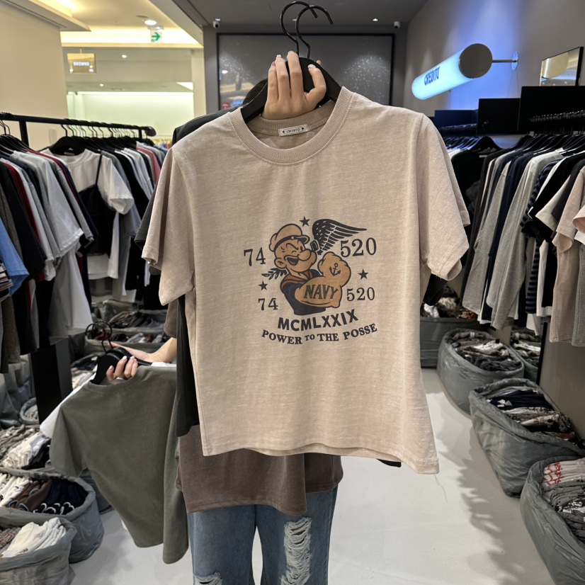 CREDITO東大門直郵女裝新款職業休閑時尚T恤大力水手海軍CREDITOT恤圖色3