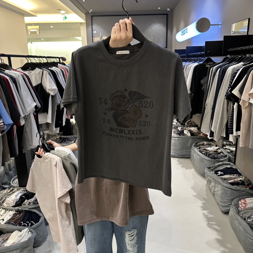 CREDITO東大門直郵女裝新款職業休閑時尚T恤大力水手海軍CREDITOT恤圖色4