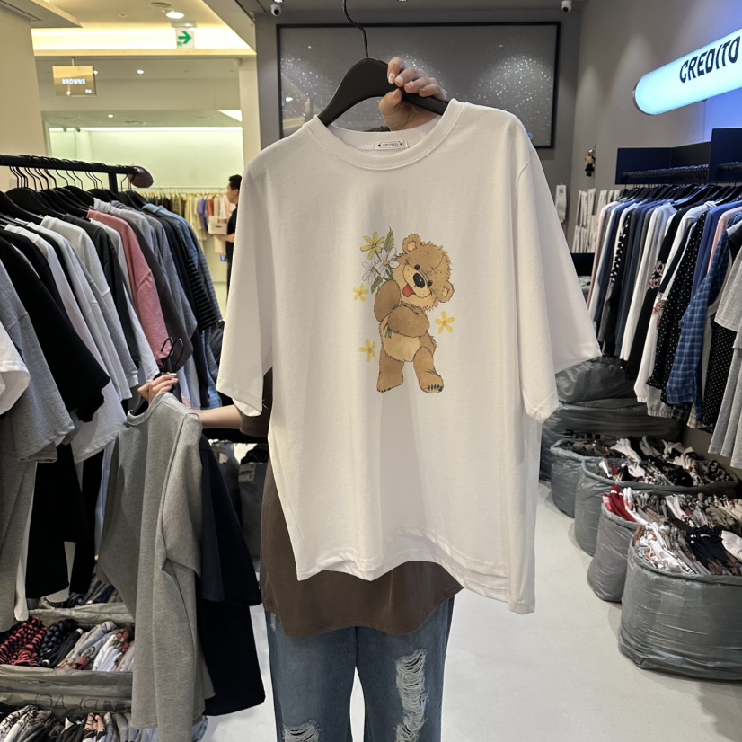 CREDITO東大門代購女裝新款職業真品推薦熱賣26春夏休閑T恤CREDITOT恤圖色1