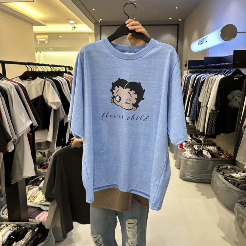 CREDITO東大門代購女裝新款真品職業熱賣26春夏人氣休閑T恤CREDITOT恤圖色1