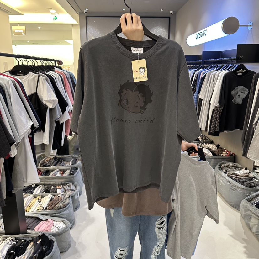 CREDITO東大門代購女裝新款真品職業熱賣26春夏人氣休閑T恤CREDITOT恤圖色3